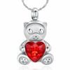 constantlife Teddy Bear Cremation Jewelry Ashes Heart Urn Necklace for
