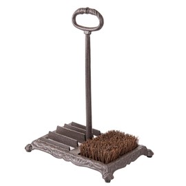 Sungmor Heavy Duty Cast Iron Shoe Scraper Brush, Vintage Rustic Brown Boot Scraper Brush with Handle, Farmhouse Garden Outdoor Boots Mud Cleaner, Shoe Brush Scrubber for Front Door Entrance