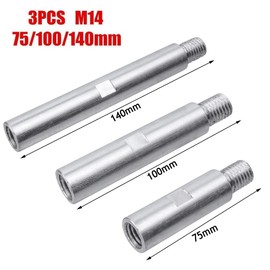 Bestgle 3pcs M14 Extension Connecting Rod for Angle Grinder, M14 Rotary Extension Shaft Connector Adaptor Polishing Accessories 75/100/140mm