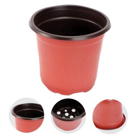 Mipcase 100PCS Plastic Flower Pot Diameter Creative Succulent Planter Breathable Design for Indoor Gardening Brown Color for Home Decor and Storing Gadgets