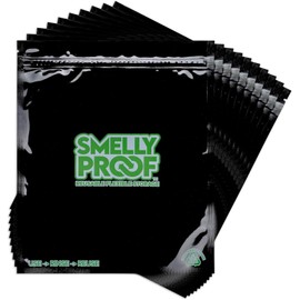 50pk BULK, Smelly Proof Black Quart Bags, Thick 4mil Tear & Puncture Resistant, Reusable, Resealable, Freezer Safe, SmellGuard, US Made, BPA Free, Versatile & Discreet Storage 8.5" x 10" - 50 Pcs Bulk