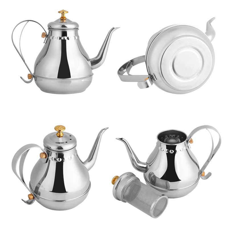 1.2L Stainless Steel Gooseneck Pour Coffee Drip Kettle Tea Filter