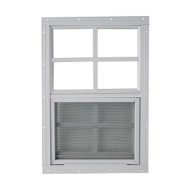 Shed Window 14x21 White - Vertical Slider with Tempered Glass & Bug Screen.