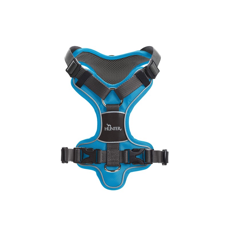 HUNTER Dog Harness, Light Blue/Grey, 72–100 cm