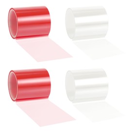 YEXEXINM 4 Rolls of Self Adhesive Repair Light Tape-16.4 ft x 2 Inches Headlight & Taillight Adhesive Repair Tape ，Auto Tail Light Tape Fog Lights Tint Tape Headlight Lens Tape (2 Red, 2 Clear)