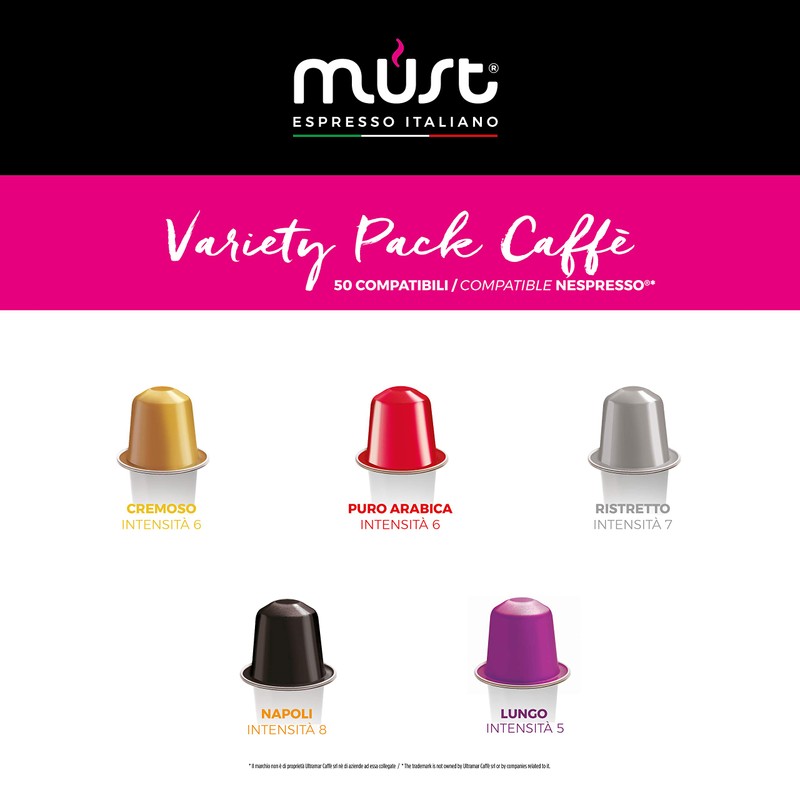 MUST Nespresso Compatible Coffee Capsules Variety Coffee Selection 50 (5
