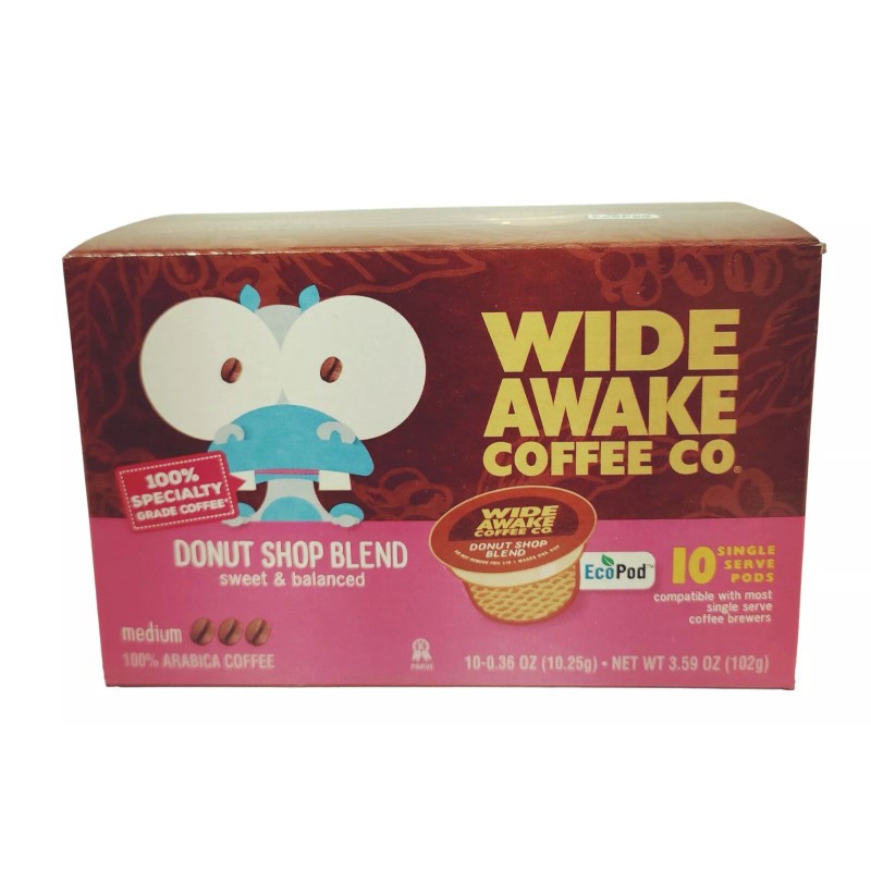 Wide Awake Coffee Pods 10-Pk Donut Shop Blend Sweet &