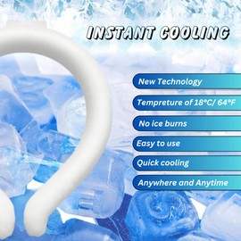 Necksicle | Neck Cooling Tube | Wearable Cooling Neck Wraps for Summer Heat I Hands Free Cold Pack | Reusable Neck Cooler (White) | Hot Flashes | Sports | Outdoor Activities | Anillo de Hielo (Blanco)