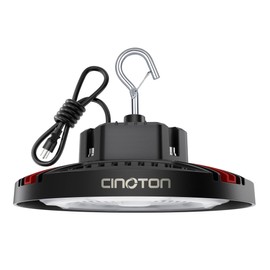 CINOTON 160W UFO LED High Bay Light, Aluminum LED Shop Lights with 24000LM, 5000K Commercial Bay Lighting for Warehouse Garage Workshop Factory, 6' Cable & Safety Rope, ETL Listed 1 Pack