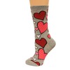 Women's Hearts Crew Socks Sweatshirt Gray