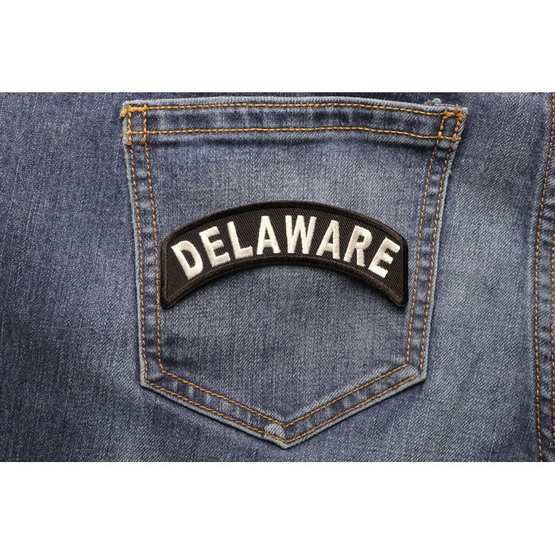Delaware Patch - 4x1.75 inch. Embroidered Iron on Patch (P1435)