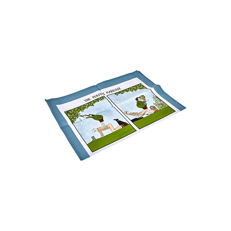 Samuel Lamont The Perfect Marriage Cotton Tea Towel, Blue, One