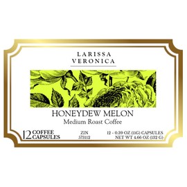 Honeydew Melon Medium Roast Coffee (Single Serve K-Cup Pods) (Gourmet, Naturally Flavored, Whole Coffee Beans) (12 pods, ZIN: 573112)