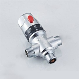Thermostatic Mixing Valve, 1Ton / 1.5Tons Water Temperature Control Valve Pipe Basin Thermostat Control for Shower System