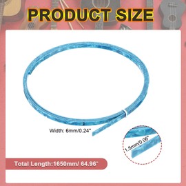 MECCANIXITY 2 Pcs Guitar Binding Purfling Strips, 1650x6x1.5mm Plastic Binding Edge Trim for Acoustic or Classical Guitar Accessories, Blue