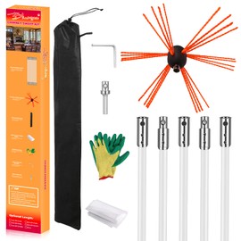 Bluesea 16 Feet Chimney Sweep Kit, Ergonomic Chimney Cleaning Kit, Extends Up to 16 Feet, Chimney Cleaner, Chimney Cleaning Tools, Chimney Cleaning System with Strong Brush, 5 Flexible Chimney Rods