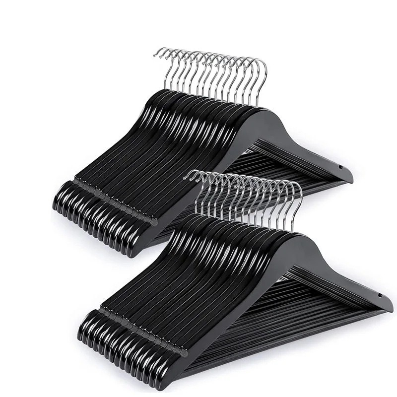 4-Pack Wooden Suit Hangers with 360° Swivel Hooks, Non-Slip Pants