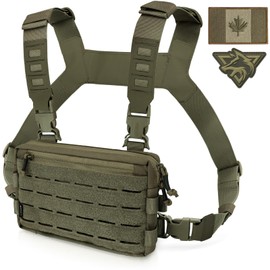 WYNEX Tactical Chest Rig Pack for Men, Running Chest Bag with Front Loop Airsoft Recon Chest Rig for Hunting Outdoor edc