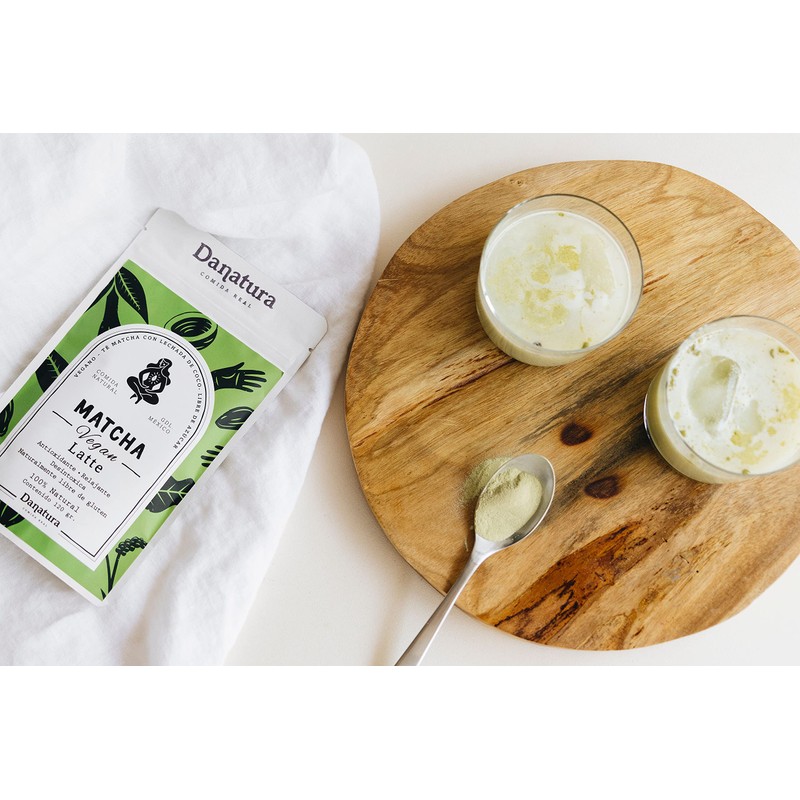 Latte Vegano. Bebida de coco con Matcha. 120gramos.