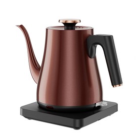 1-Liter Stainless Steel Electric Gooseneck Kettle – 1000W Fast-Boil, BPA-Free, Space-Saving Compact Design with Triple Safety Protection – Perfect for Home, Office & Kitchen