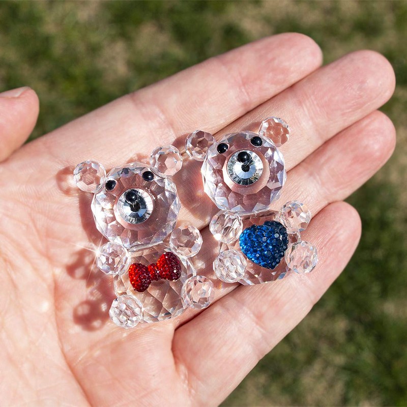 H&D HYALINE & DORA 2 Stück Kristall Baby Bär Figur