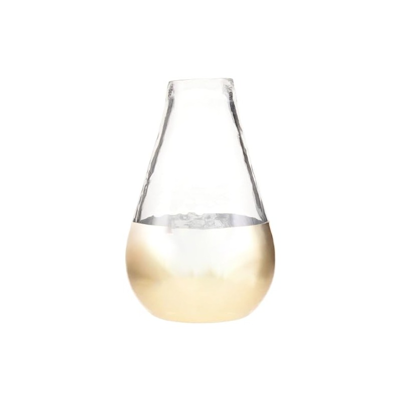 Mud Pie Medium Glass and Gold Vase