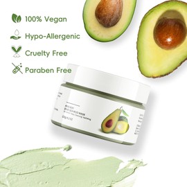 Clay Mud Face Mask for Women Avocado Dead Sea Skincare Deep Cleansing Oil Control Hydrating Cleaning for All Skin Types (4.2OZ) Set name / 여성용 클레이 머드 페이스 마스크 아보카도 데드 씨 스킨케어 딥 클렌징 오일 컨트롤 모든 피부 타입을 위한 수분 함유 클리닝 (4.2OZ) Set name