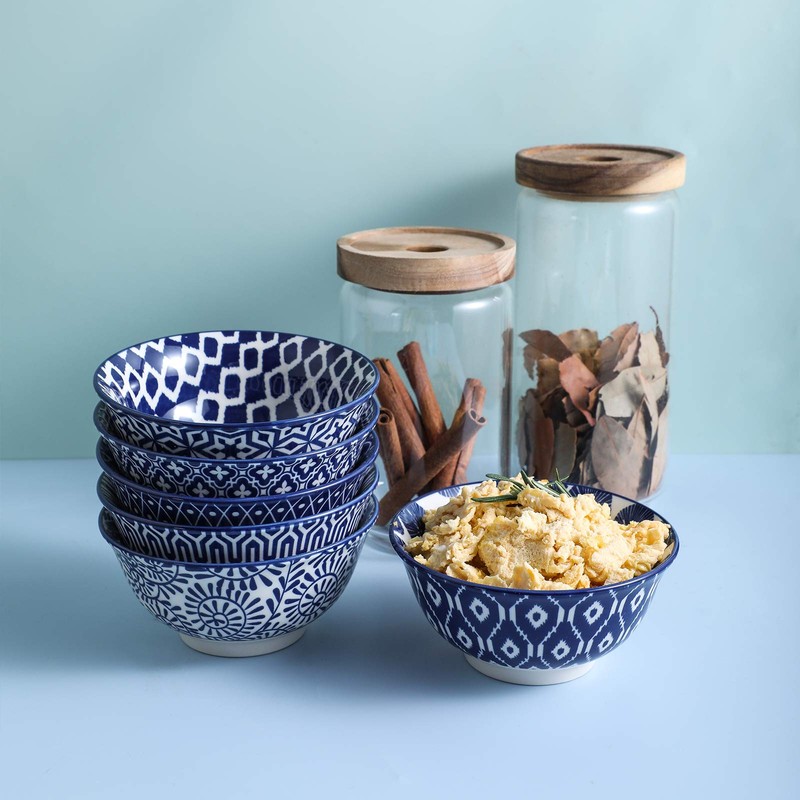 Selamica Porcelain 11oz Ice Cream Bowls Set of 6, Small