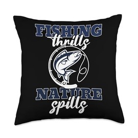 Angler, Fischer, Angel Fish Fish Outifts And Gifts Angel, Angler Fisherman Outfit Bass Fishing Throw Pillow, 18x18, Multicolor