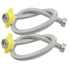 Flexible Water Pipe, 7.9 - 78.7 inches (20 - 200 cm), Set of 2, Water Pipe, Flexible Hose Attachment, Connection, Bellows, Hoses, Water Pipes, Extension Pipes, G1/2 Nuts, Nominal Diameter 13, Faucet