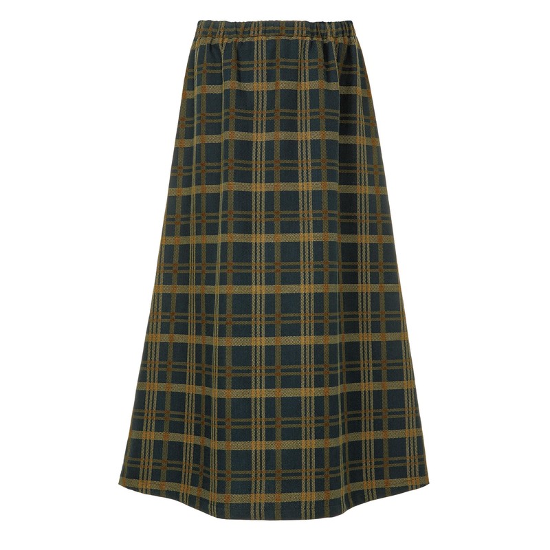 Sun Planning Pattern Pattern Elastic Waist A-Line Skirt 6058