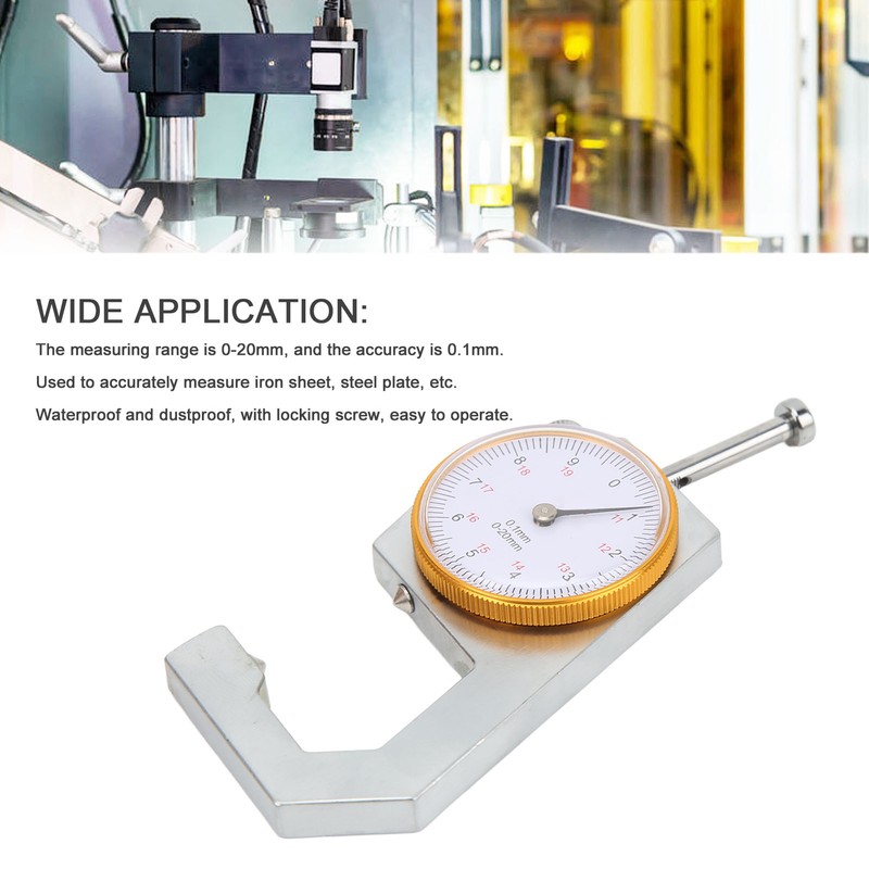 Thickness Gauge Micrometer Meter Cone Head 0‑20mm 0.1mm Resolution Measuring