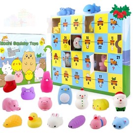 Advent Calendar 2025 Kids Christmas Countdown Calendar Mochi Squishy Toys for Girls and Boys Different Surprise Gift for 3+ Years Old Boys Girls Relief Stress