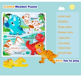 Wooden Toddler Puzzles Age 1-3,Montessori Toys for 1 2 3 Years Old Boys Girls, Jungle Puzzles for Toddlers 2-4, Toddler Toys Educational Learning Gifts for 2-3