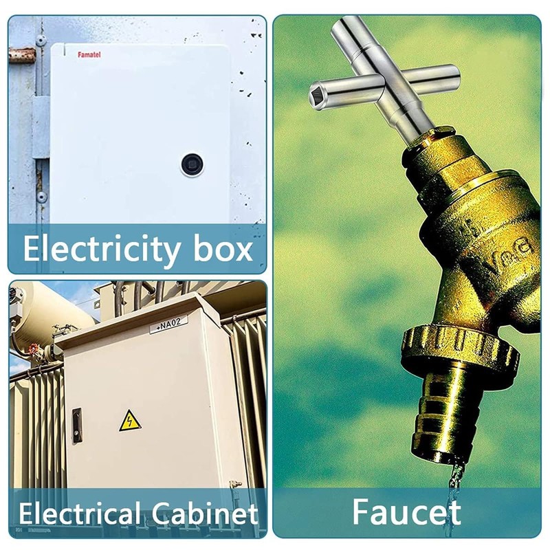 MZOYOURO 4 Way Multifunction Key Universal Control Cabinet Key for