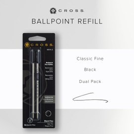 Cross Ballpoint Pen Refill - Black - Fine - Dual Pack