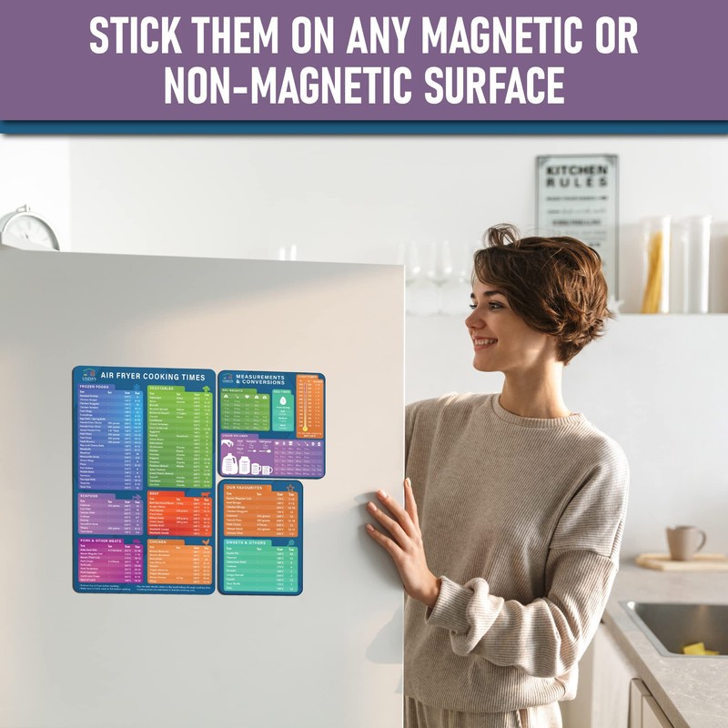 Air Fryer Accessories Magnetic Cheat Sheet Set by Linda’s Essentials