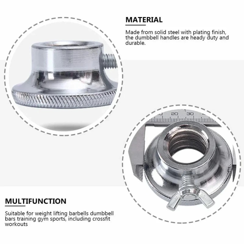 Unbranded 4 PCS Barbell Lock Collars Dumbbell Clips Iron 2.5x2.5x3cm