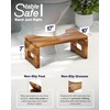 BLUEWEST Foldable Poop Stool, Acacia Wood Toilet Stool for Potty