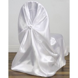 mds Pack of 30 PC Satin Universal Self Tie Chair Covers Banquet Folding Chiavari Dinning Chair Slipcover for Wedding Reception Ceremony Party Decoration Restaurant Furniture Protector - White