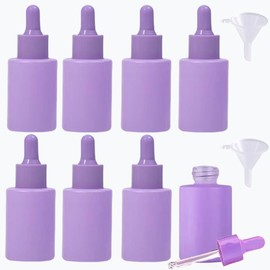 Rowcay 8 Pcs Frosted Glass Dropper Bottles with 2 Funnels, 30ml Leakproof Essential Oil Dropper Bottle Perfume Dispenser Bottle for Essential Oils, Perfumes and Other DIY Liquids