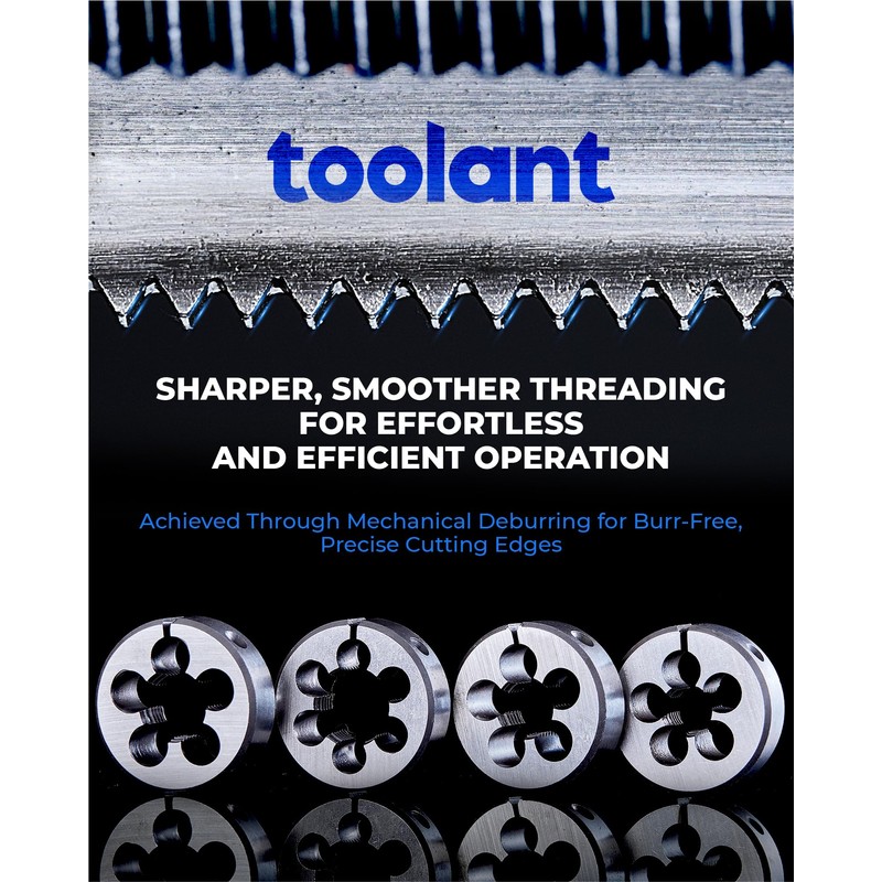 toolant 45pcs Metric Tap and Die Set, M6-M24 Large Threading