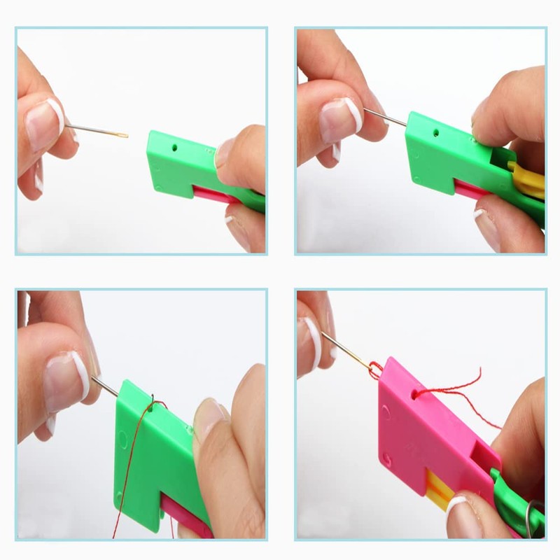 CCLKHY 2 Pieces Needle Threader, Plastic Hand Sewing Needles, DIY