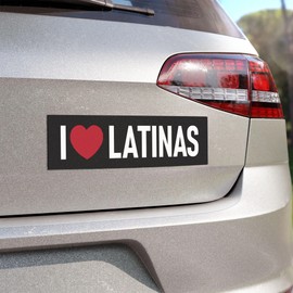 I Love Latinas Sticker I Heart Hispanic Women Sticker - Black