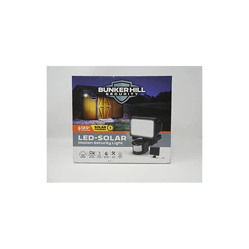 Bunker Hill Security Hill 500lm LED Solar Security Light, Black