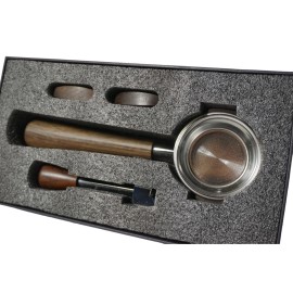 Welhome Espresso Machine Upgrade Kit, Bottomless Portafilter, Steam Handle, Wood