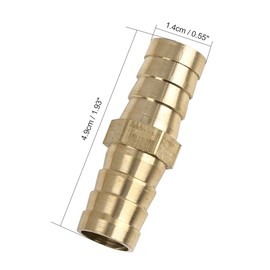 X AUTOHAUX 14mm Brass Barb Hose Fitting Straight Union Connector for Air Water Gas Oil 5pcs