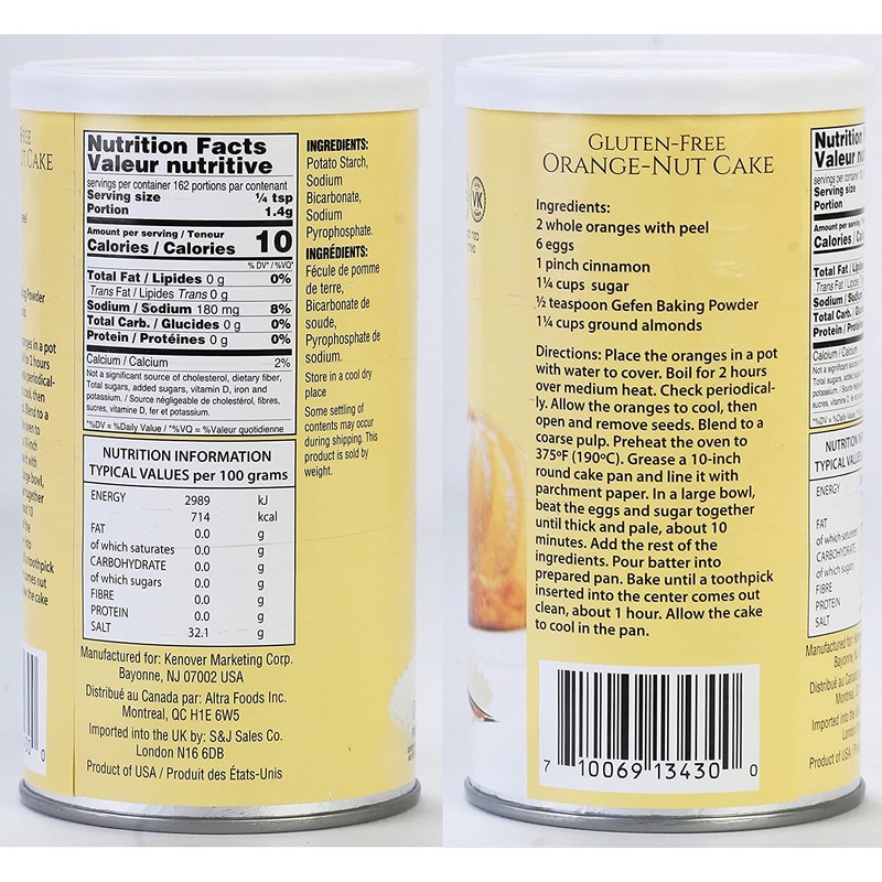 Gefen Baking Powder 227g (Pack of 2) | Gluten Free,