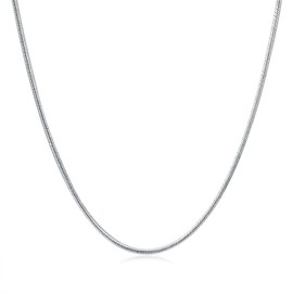 Dacc & Aya Sterling Silver Nickel-Free Diamond-Cut Solid Round Snake Chain Necklace for Men Women Flexible Italian Magic Snake Chain Necklace with Lobster Clasp, 1.5mm, 26 Inches (with a Gift Box)
