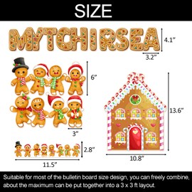Christmas Gingerbread Bulletin Board Set Holiday Bulletin Board Decorations with Gingerbread Man Cutouts for School Classroom Chalkboard Party Decoration Teacher Supplies